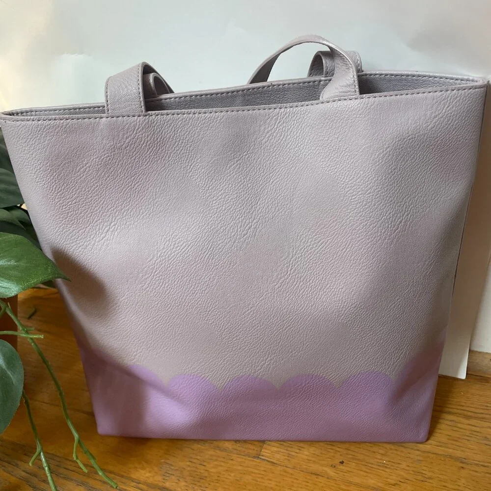 Kate Spade Lita Street Scallop Andrea leather tote Lilac/Lavender - Picture 2 of 12